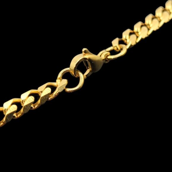 28" x 5mm 14K Gold Finish over 316L Stainless Steel Cuban Chain. - Picture 2 of 13